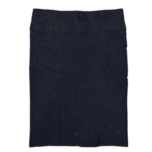 Vintage Y2K Wet Seal Pinstripe Pencil Skirt 🖤 Black & White Ruffle Hem • Size M